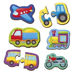 Дитячі магнітні пазли "Транспорт" Vladi Toys VT1733-02, 6 картинок - мініатюра 3