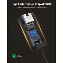 Перехідник USB 3.0 AM to RJ45 Ethernet 1000Mbps CR111 Black Ugreen (20256) - мініатюра 4
