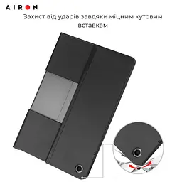 Чехол AIRON Premium для Lenovo Tab Plus 2024 11.5 с защитной пленкой и салфеткой Black - мініатюра 6