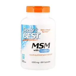 Витамин Doctor's Best Метилсульфонилметан, МСМ, MSM with OptiMSM, 1000 мг, 180 ка (DRB-00064)