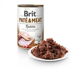 Вологий корм для собак Brit Pate & Meat Rabbit 0,4 кг (курка та кролик) - мініатюра 2
