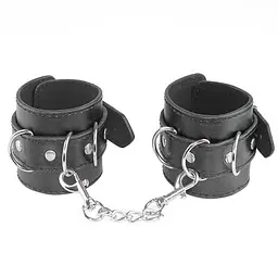 Елегантні шкіряні наручники BDSM чарівність та контроль One size Чорний K000315 - мініатюра 3