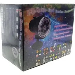Вуличний лазерний проєктор XPRO Garden Projector Card № ZP1 (24) для Різдва, Нового року, Хелловіну з 12 різними слайдами для свят з пультом чорний (GR-67_438) - мініатюра 6