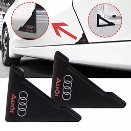 Захист кутів дверей Audi 2 шт Гумові 45х58х47 мм на скотчі Чорні Посилені (протиударні чохли від сколів)