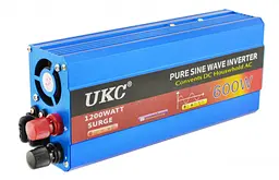 Автоінвертор-перетворювач напруги з чистою синусоїдою 12 V у 220 V AC/DC 600 W UKC - мініатюра 2