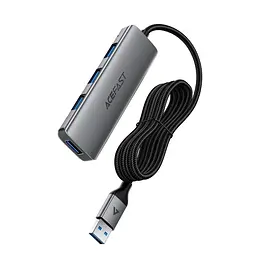 USB-хаб ACEFAST J17 USB-A 4-in-1 HUB металево-сірий