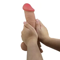Фалоімітатор Baile Sliding Skin Bendable 10.2'' 26 см тілесний - мініатюра 7