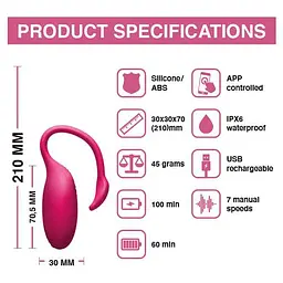 Віброяйце з керуванням зі смартфона Magic Motion Flamingo 7.2 см рожевий - мініатюра 5