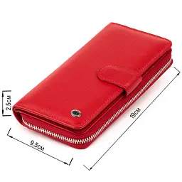 Вертикальний місткий гаманець зі шкіри жіночий ST Leather 19306 червоний - мініатюра 7