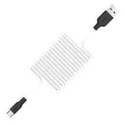 Дата кабель Hoco X21 Plus Silicone Type-C Cable (2m) Чорний/Білий - мініатюра 3