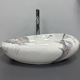 Умивальник VBI Vicenza sand glossy накладний VBI-014803, Мрамор - мініатюра 3