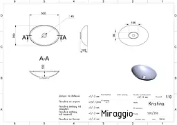 Умивальник Miraggio KRISTINA (0000761) Miramarble, Глянцевий, Накладний, Білий - мініатюра 2