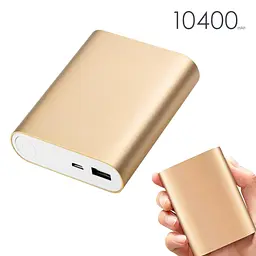 Повербанк для телефону на 10400mAh золотистий портативна зарядка - мініатюра 3
