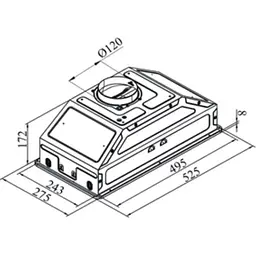 Витяжка вбудована Ardesto HFI-F700MBL Black [142611] - мініатюра 4