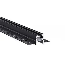 LED профіль врізний під шпаклівку з розсіювачем PC, 2м KLOODI KLP176TR 2 BK - мініатюра 3