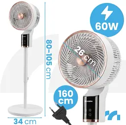 Підлоговий вентилятор MalTec Airly3000WH PRO, 60 Вт, із 3D-осциляцією, пультом, таймером та ароматерапією, 114856 - мініатюра 4