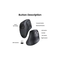 Мишка Ugreen MU008 Vertical Wireless Black (25444) - мініатюра 5