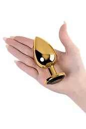 Анальна пробка Toyfa з кристалом, 9,5 см (черный) - мініатюра 6
