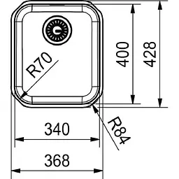 Кухонна мийка Franke Smart, нерж.сталь, прямокутник, без крил, 341х401мм, чаша - 1, монтаж під стільницю, SRX 110-34, нерж полірів. - мініатюра 2