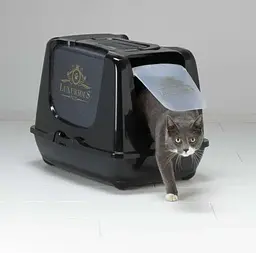 Закритий туалет для котів Moderna Trendy Cat Luxurious із вугільним фільтром чорний 50х39х37 см C235015AA - мініатюра 3
