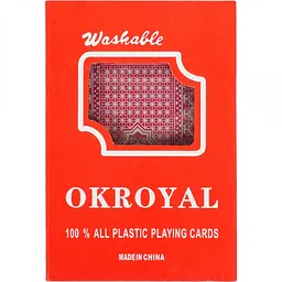 Карти гральні пластикові "OKROYAL" 95306, 54 карти Червоний