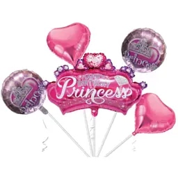 Набір фольгованих кульок "Happy Birthday Princess" 5 шт святкові декорації