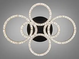 Стельова LED-люстра Diasha MX4770/2+2BK 135W, 6 кілець, 3 кольори світла, 60×82 см, настінний вимикач - мініатюра 4