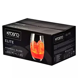 Набір високих склянок Krosno Elite, скло, 360 мл, 6 шт. (876979) - мініатюра 2