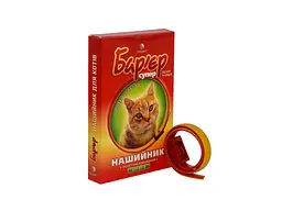 Нашийник протипаразитарний Продукт Коти Бар'єр супер інсектоакарицидний жовто-червоний 32,5см