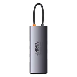 Хаб Baseus Metal Gleam Series 4-in-1 Multifunctional Type-C HUB Type-C to USB3.0*4 WKWG070013 Grey - мініатюра 3