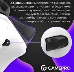 Геймпад джойстик GamePro GP-X13-W Xinput Bluetooth/2.4G/USB (Switch/PC/iOS/Android) White - мініатюра 7