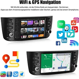 Автомагнітола CAMECHO Android 13 для Fiat Punto та Linea - мініатюра 5