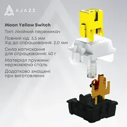 Клавіатура Ajazz AK650 Moon Yellow Switch USB UA Black/Grey/Yellow (AK650-MY-GWY) - мініатюра 8