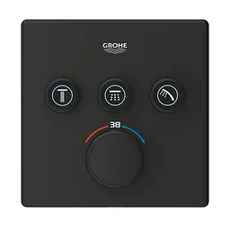 Термостат прихованого монтажу з 3 кнопками управління Grohe Grohtherm SmartControl 102167KF00, Чорний матовий - мініатюра 3