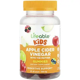 Яблучний оцет Lifeable Apple Cider Vinegar with the Mother Kids 60 жувальних цукерок