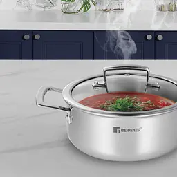 Каструля з кришкою Bergner Steelblue BG-33221-BL 20 см срібляста - мініатюра 2