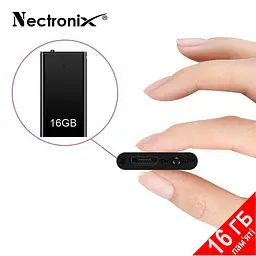 Міні диктофон з активацією голосом Nectronix R12, 16 Гб, акумулятор на 18 годин запису (100782-16) - мініатюра 2