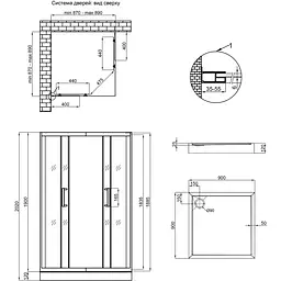 Душова кабіна Qtap Taurus CRM1099SC6 Clear 2020x900x900 мм з піддоном Tern 309912C 90x90x12 см та сифоном - мініатюра 8