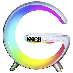 Настільна смарт лампа нічник RGB G-Smart Light з бездротовою зарядкою 15W та Bluetooth колонкою