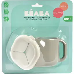 Чашка силіконова для снеків і напоїв Beaba Pick'n'Snack, сіра, 460 мл (913565) - мініатюра 4