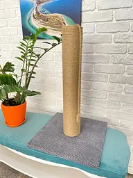 Кігтеточка з широким стовпчиком для кота 65*40*40 см Сірий - мініатюра 2
