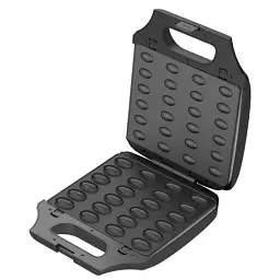 Мультимейкер Liberton LSM-5108, Black/Silver, 1400W, 4в1 гриль, трикутні сендвічі 4шт, бельгійські вафлі 2шт, горішки 12шт, антипригарне покриття, індикатор живлення та готовності, автоматичний контроль температури - мініатюра 2