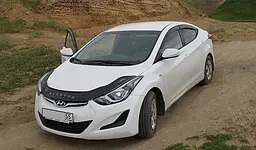 Дефлектор капоту мухобійка для Hyundai Elantra 2011- /довгий