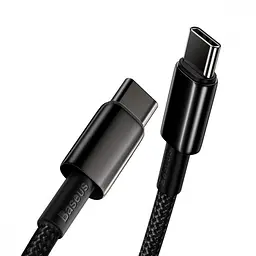 Кабель Baseus Tungsten Gold Fast Charging Type-C to Type-C 100W (2m) black (CATWJ-A01) - мініатюра 7