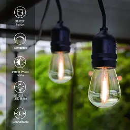 Світлодіодні ліхтарі Svater Outdoor, 128FT Festoon Lights Powered by Powered by Electrical S14 Garden - мініатюра 3