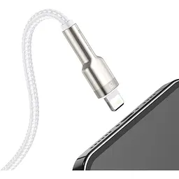 Кабель Baseus Cafule Metal Lightning 2.4A (1m) white (CALJK-A02) - мініатюра 4
