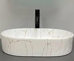 Умивальник VBI Verona 50 gold marmo glossy накладний VBI-011329, Золотий - мініатюра 3