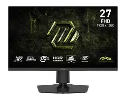 Монітор MSI 27" MAG 272PF X24, Black, Fast IPS, 1920x1080 (16:9), 0.5 мс, 240 Гц, 300 кд/м² teh0033296