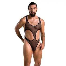 Чоловіче сітчасте боді Passion 040 LEON S/M Black, сітка, резинки - мініатюра 3