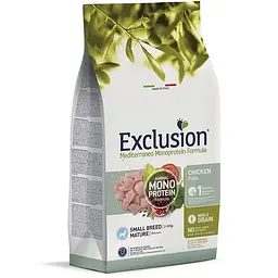 Сухий корм для собак похилого віку дрібних порід у Exclusion Noble Grain Mature Chicken Small Breed, з м’ясом курки, 500 г - мініатюра 2